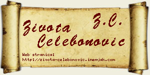 Života Čelebonović vizit kartica